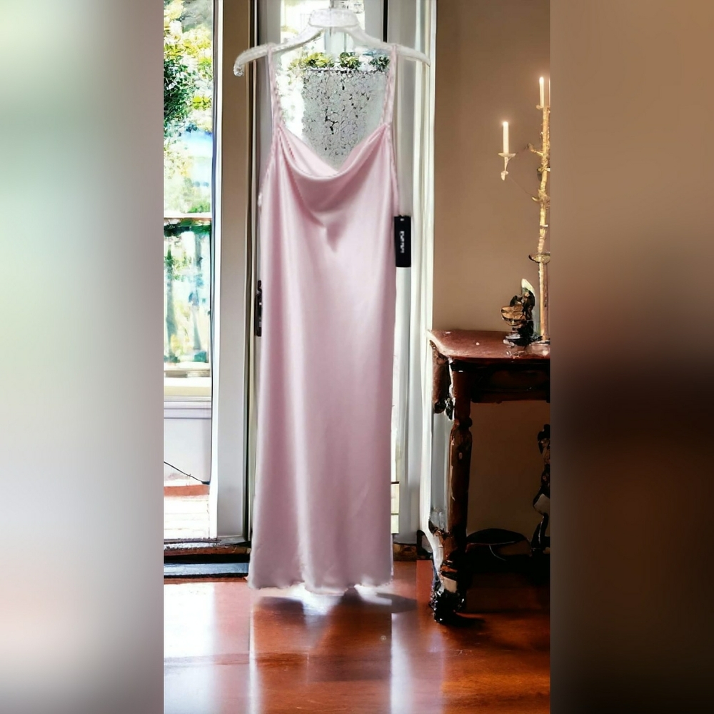 BEBE Pink Slip Dress Large Nwt - Picture 4 of 4